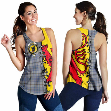 Tweedie Tartan Family Crest Women Racerback Tanks Lion Rampant Honor - Tartan Vibes Clothing