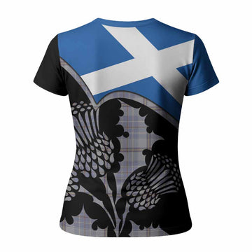 Tweedie Tartan Family Crest Women T shirt Scotland Thistle Floral Flag Style