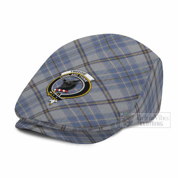Tweedie Tartan Flat Cap, Jeff Cap Cross Style with Family Crest