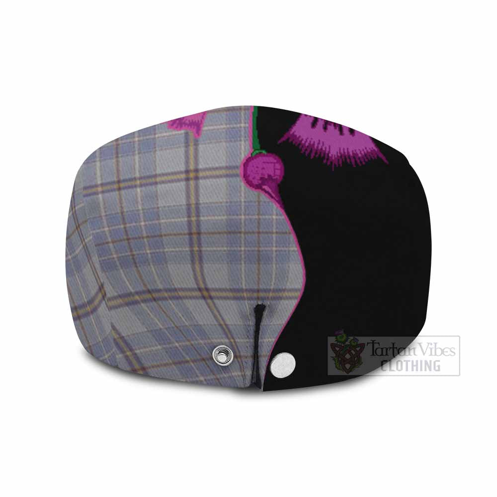 Tweedie Tartan Flat Cap, Jeff Cap Traditional Scottish Thistle