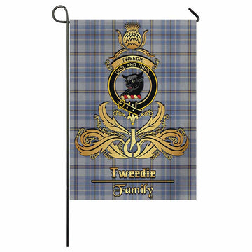Tweedie Tartan Garden Flag with Highland Thistle Cherish Family Crest Style