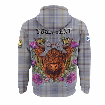 Tweedie Tartan Hoodie Scottish Thistle Heilan Coo