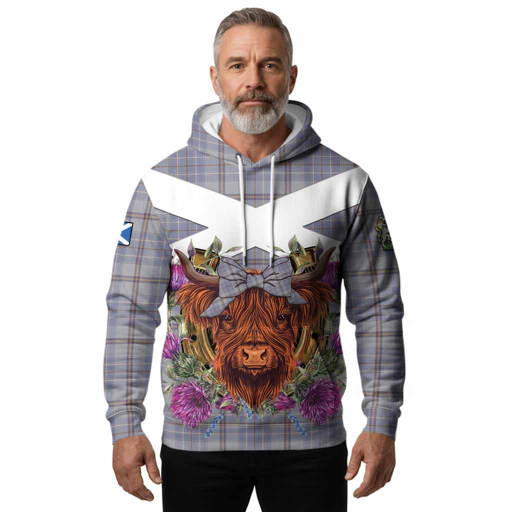 Tweedie Tartan Hoodie Scottish Thistle Heilan Coo