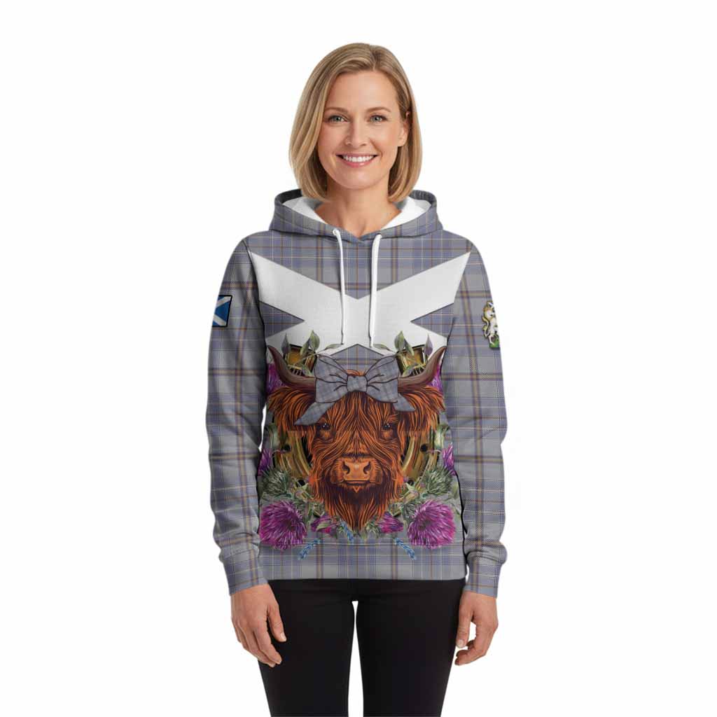 Tweedie Tartan Hoodie Scottish Thistle Heilan Coo