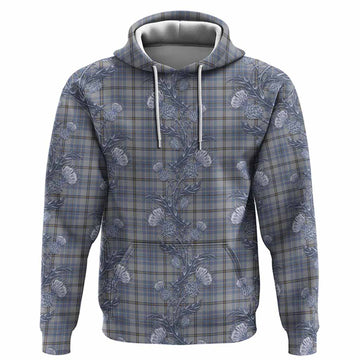 Tweedie Tartan Hoodie Seamless Scottish Thistle Flowers