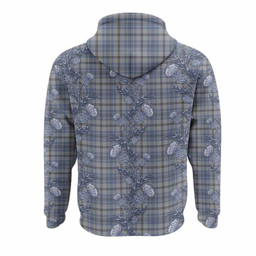 Tweedie Tartan Hoodie Seamless Scottish Thistle Flowers
