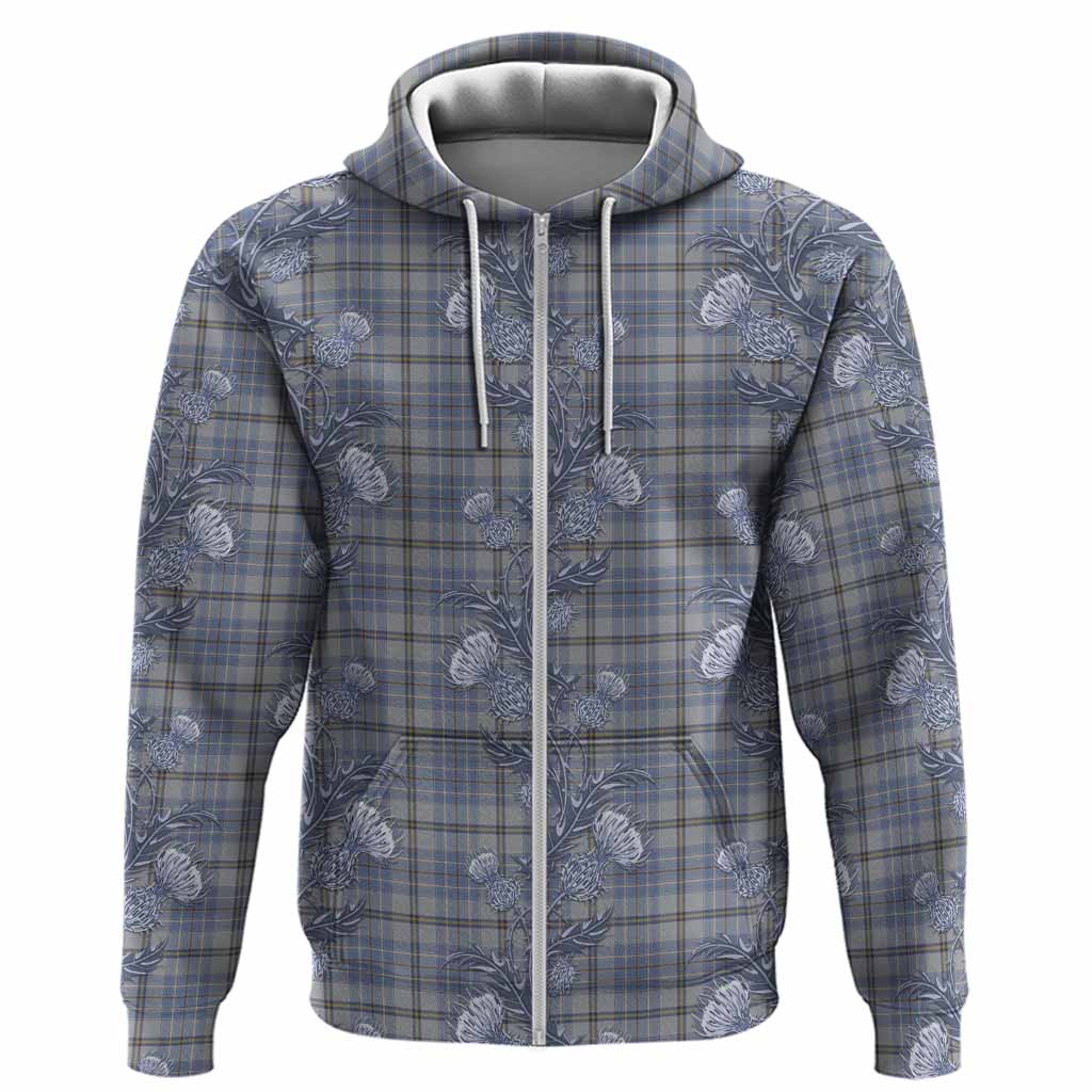 Tweedie Tartan Hoodie Seamless Scottish Thistle Flowers