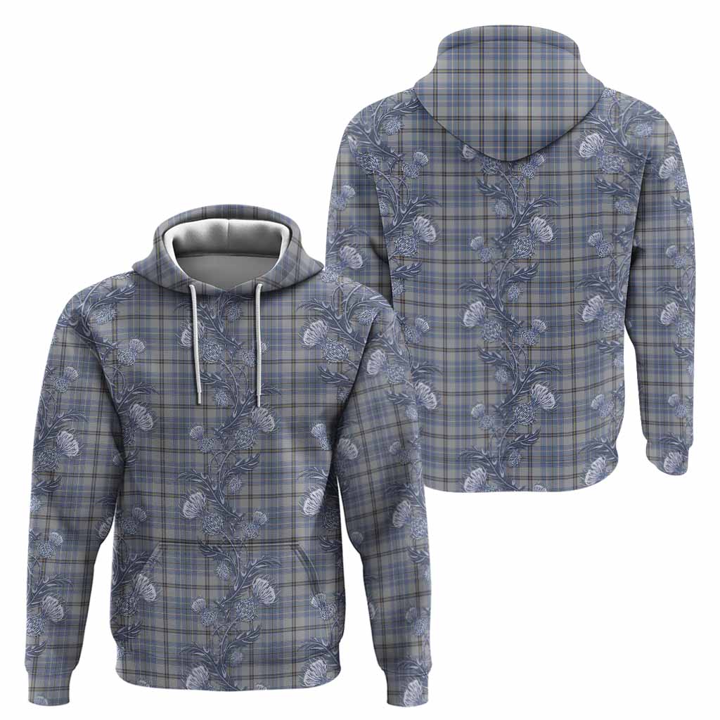 Tweedie Tartan Hoodie Seamless Scottish Thistle Flowers