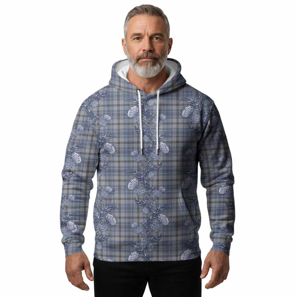 Tweedie Tartan Hoodie Seamless Scottish Thistle Flowers
