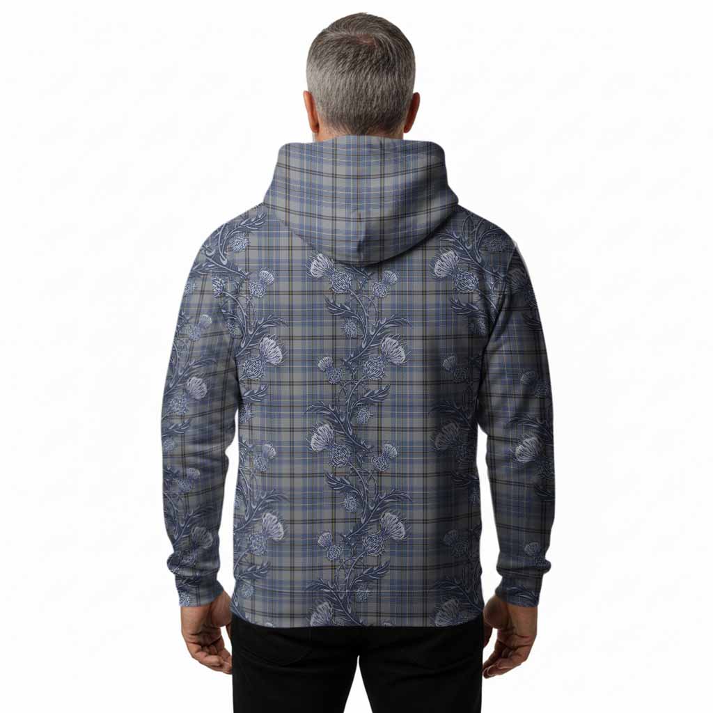 Tweedie Tartan Hoodie Seamless Scottish Thistle Flowers