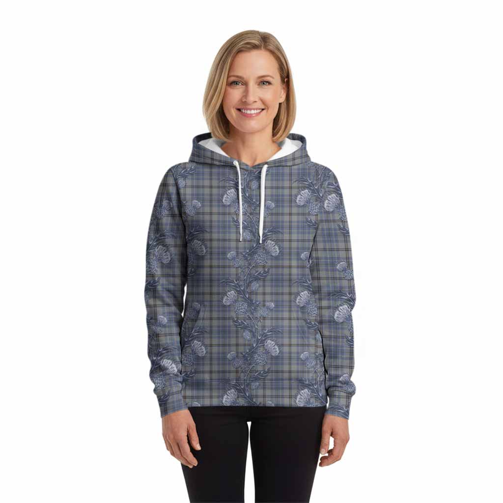 Tweedie Tartan Hoodie Seamless Scottish Thistle Flowers