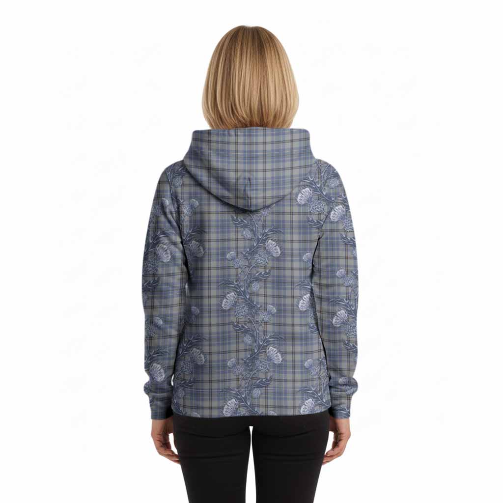 Tweedie Tartan Hoodie Seamless Scottish Thistle Flowers