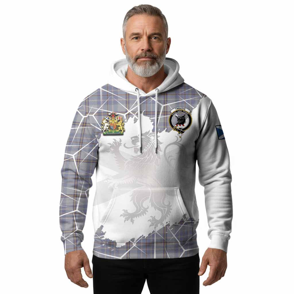Tweedie Tartan Hoodie with Family Crest and Lion Rampant Grunge Style