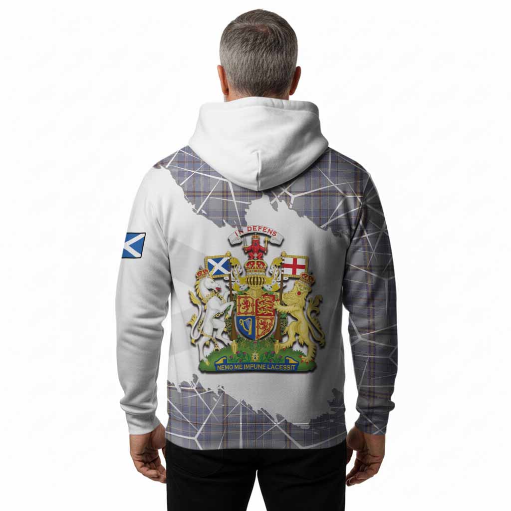 Tweedie Tartan Hoodie with Family Crest and Lion Rampant Grunge Style