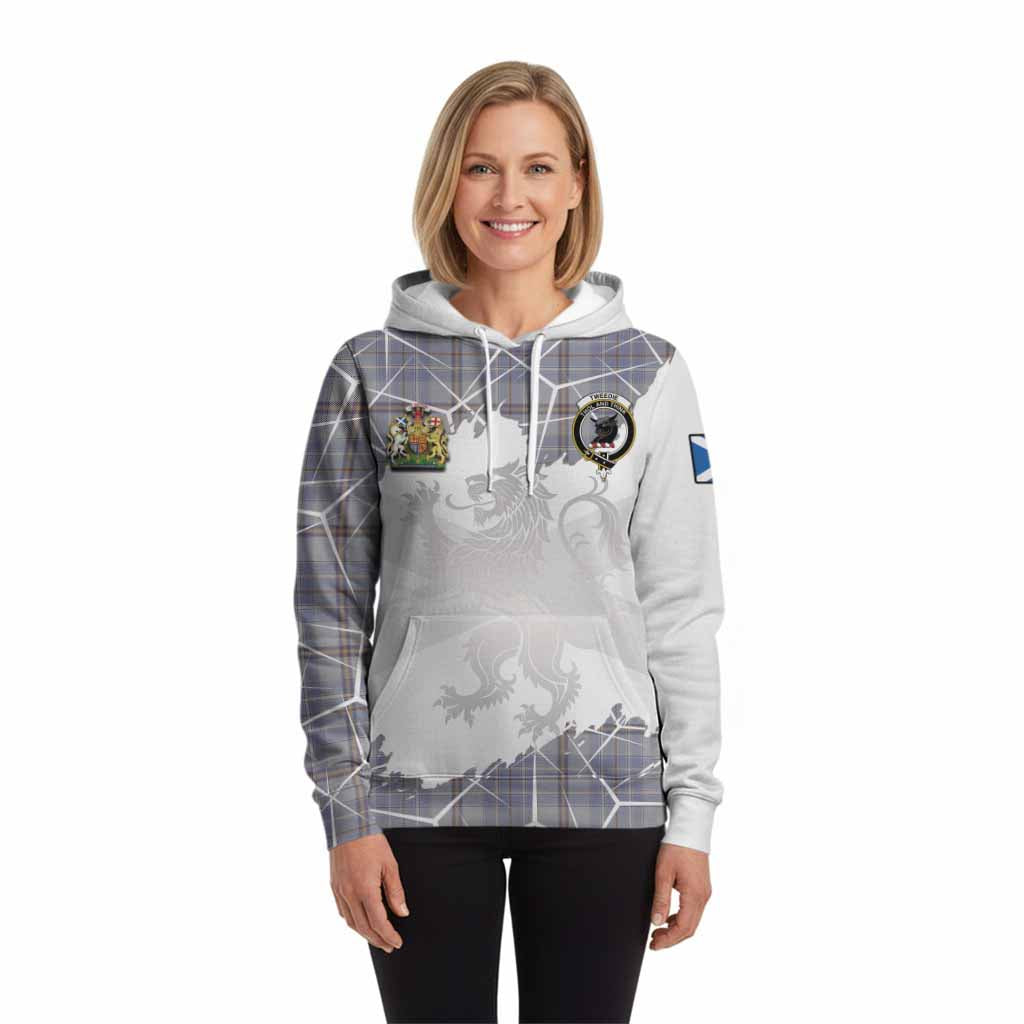 Tweedie Tartan Hoodie with Family Crest and Lion Rampant Grunge Style