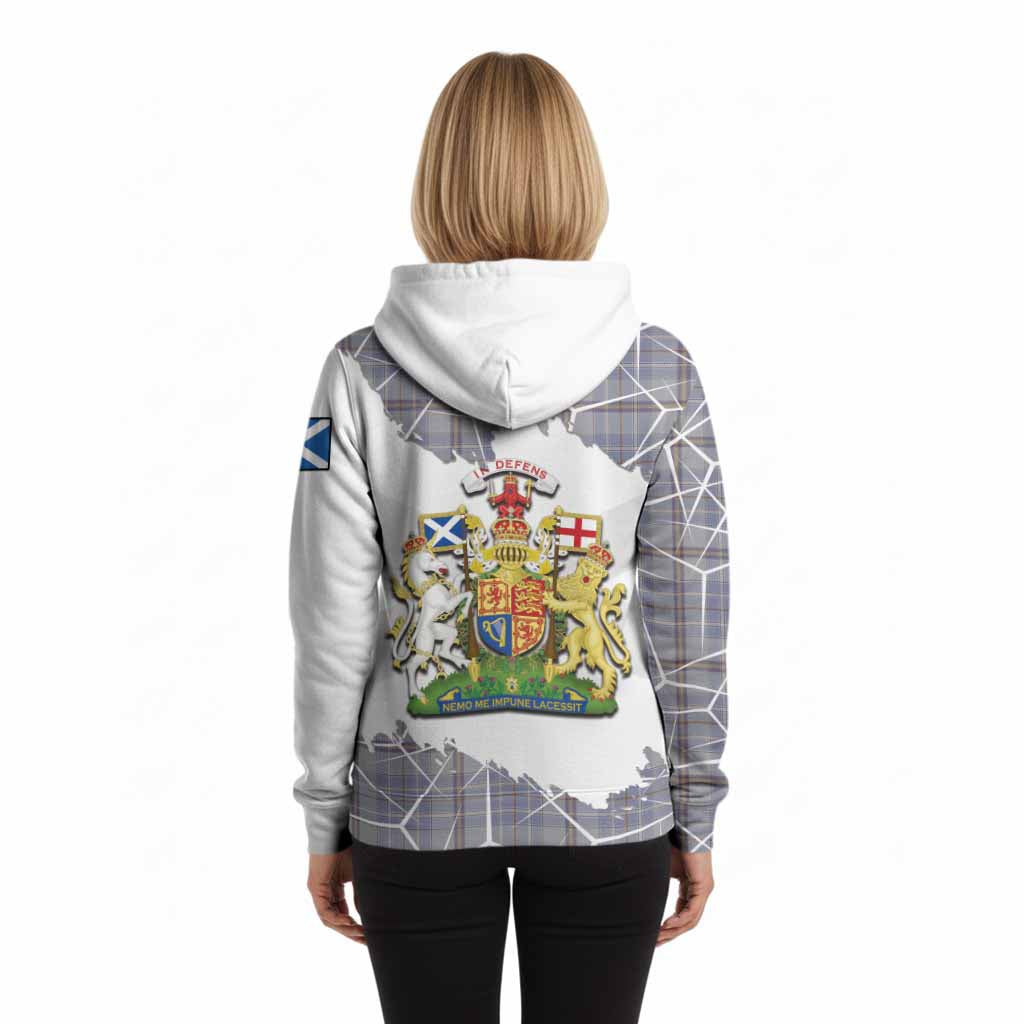 Tweedie Tartan Hoodie with Family Crest and Lion Rampant Grunge Style