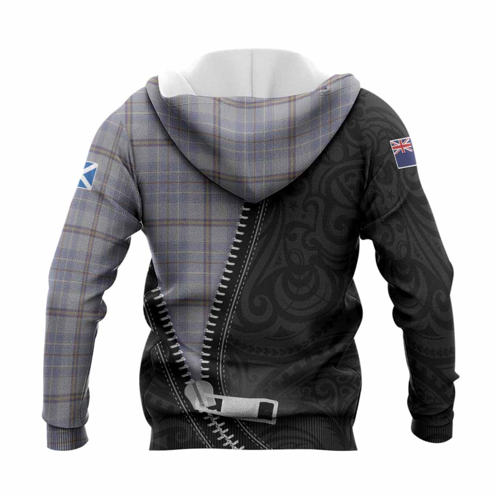 Tweedie Tartan Knitted Hoodie New Zealand Pattern Unique Zipper Stylized