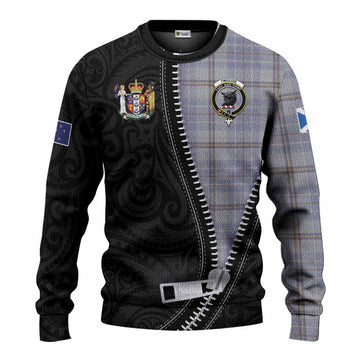 Tweedie Tartan Knitted Sweater New Zealand Pattern Unique Zipper Stylized