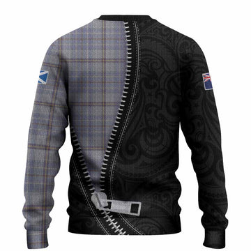 Tweedie Tartan Knitted Sweater New Zealand Pattern Unique Zipper Stylized