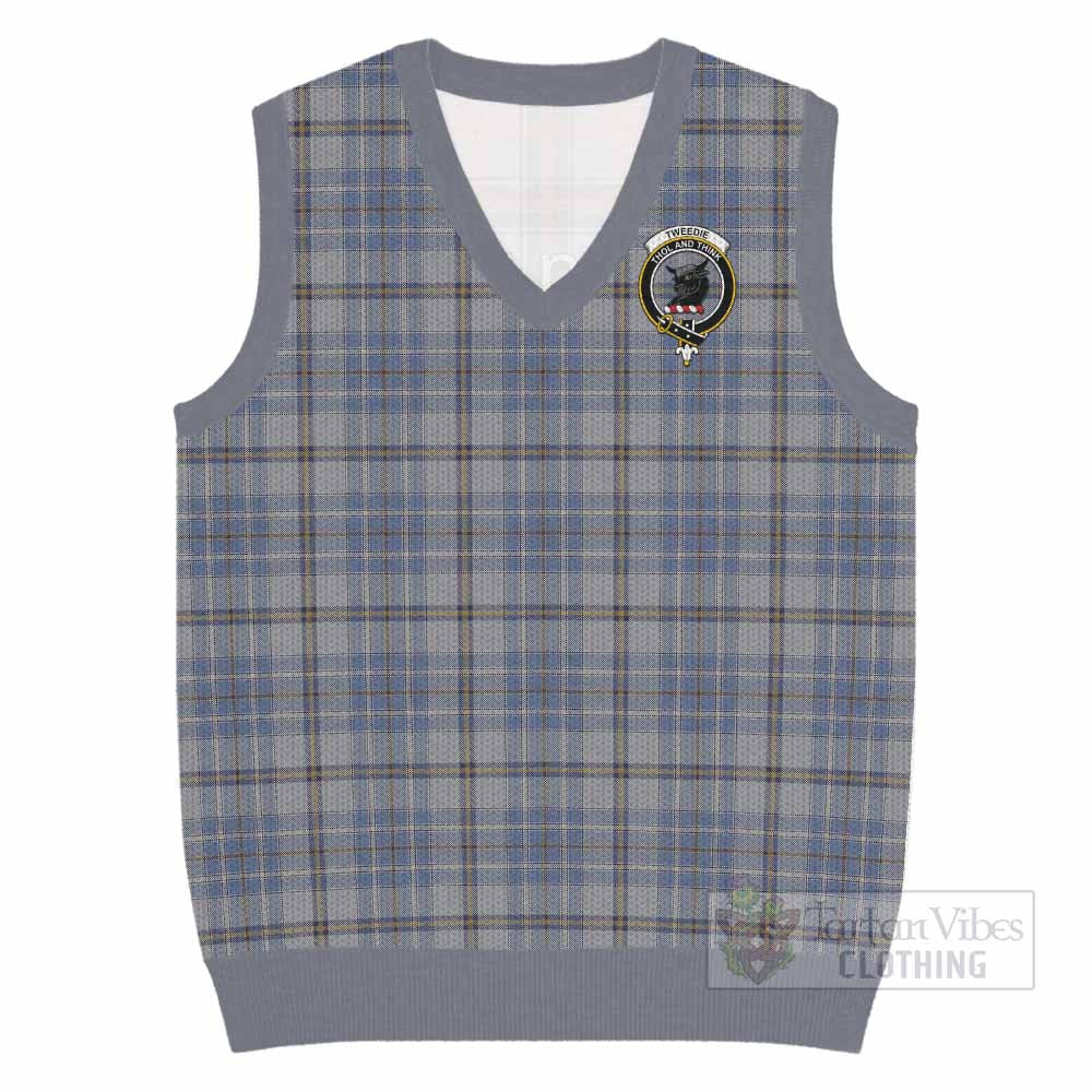 Tweedie Tartan Knitted V-Neck Vest with Family Crest - Tartan Vibes Clothing