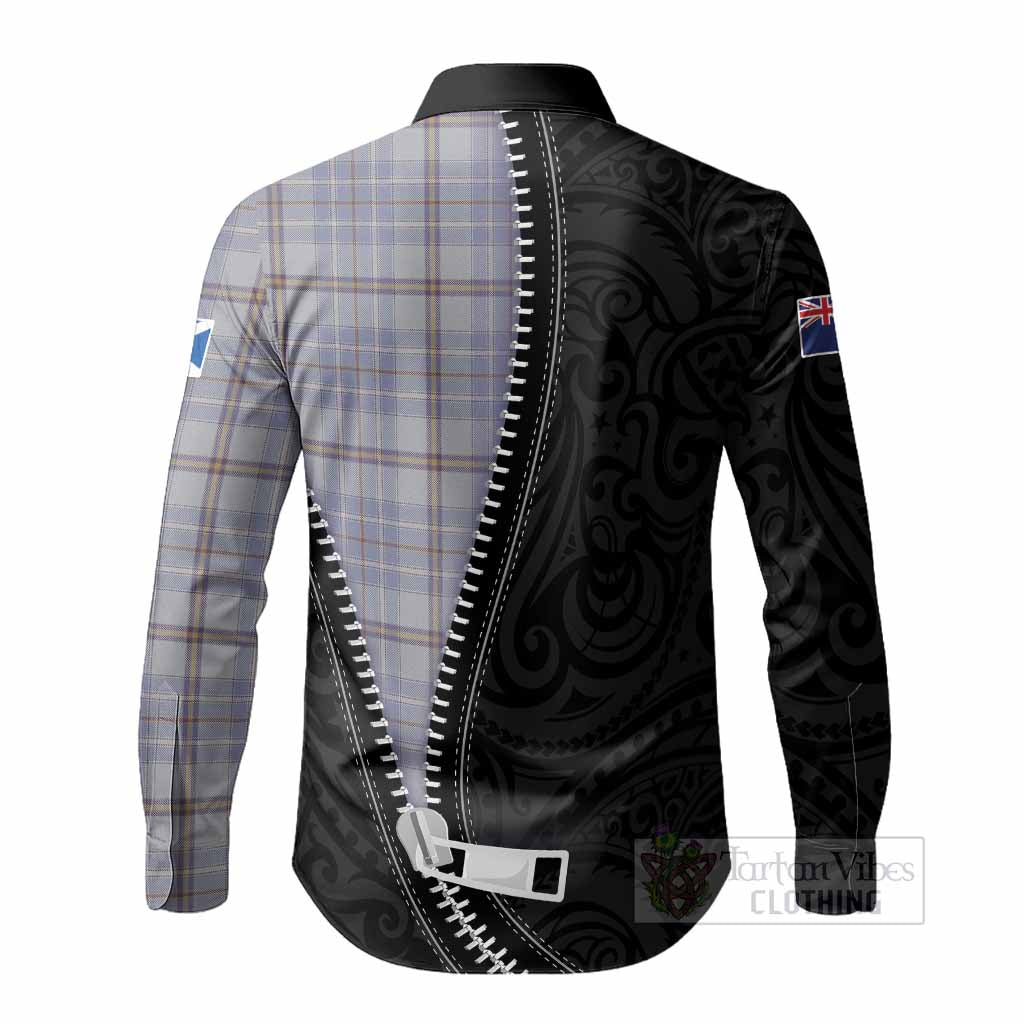 Tweedie Tartan Long Sleeve Button Shirts New Zealand Pattern Unique Zipper Stylized