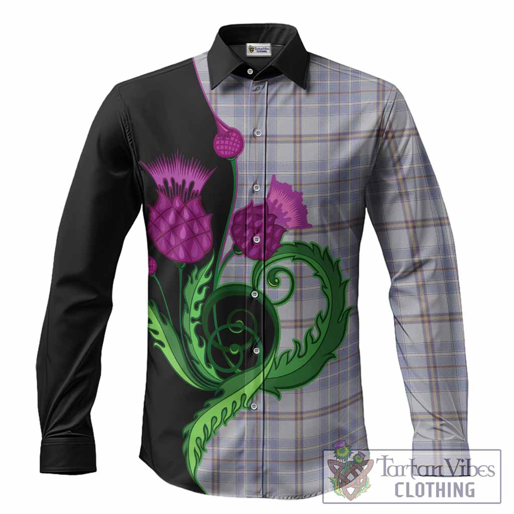 Tweedie Tartan Long Sleeve Button Shirts Traditional Scottish Thistle