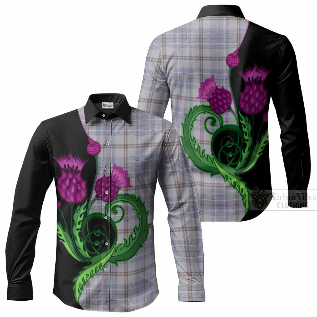 Tweedie Tartan Long Sleeve Button Shirts Traditional Scottish Thistle