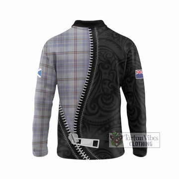 Tweedie Tartan Long Sleeve Polo Shirt New Zealand Pattern Unique Zipper Stylized