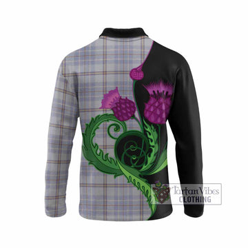 Tweedie Tartan Long Sleeve Polo Shirt Traditional Scottish Thistle