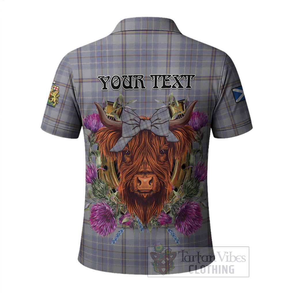 Tweedie Tartan Polo Shirt Scottish Thistle Heilan Coo