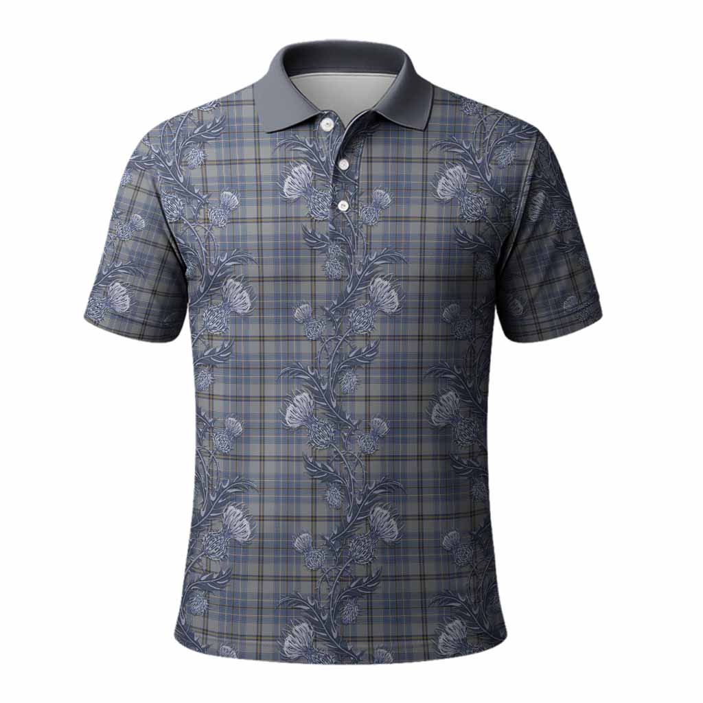 Tweedie Tartan Polo Shirt Seamless Scottish Thistle Flowers