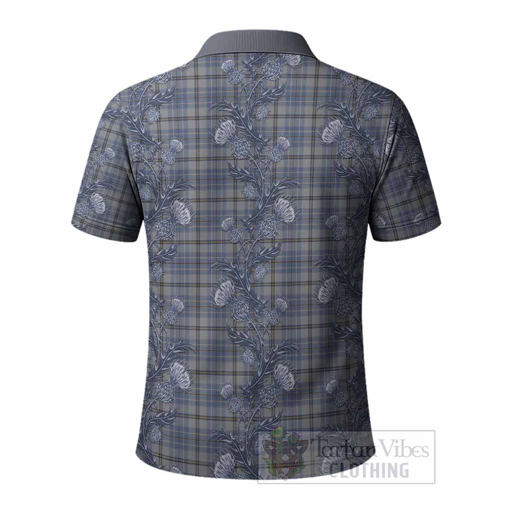 Tweedie Tartan Polo Shirt Seamless Scottish Thistle Flowers