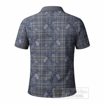 Tweedie Tartan Polo Shirt Seamless Scottish Thistle Flowers