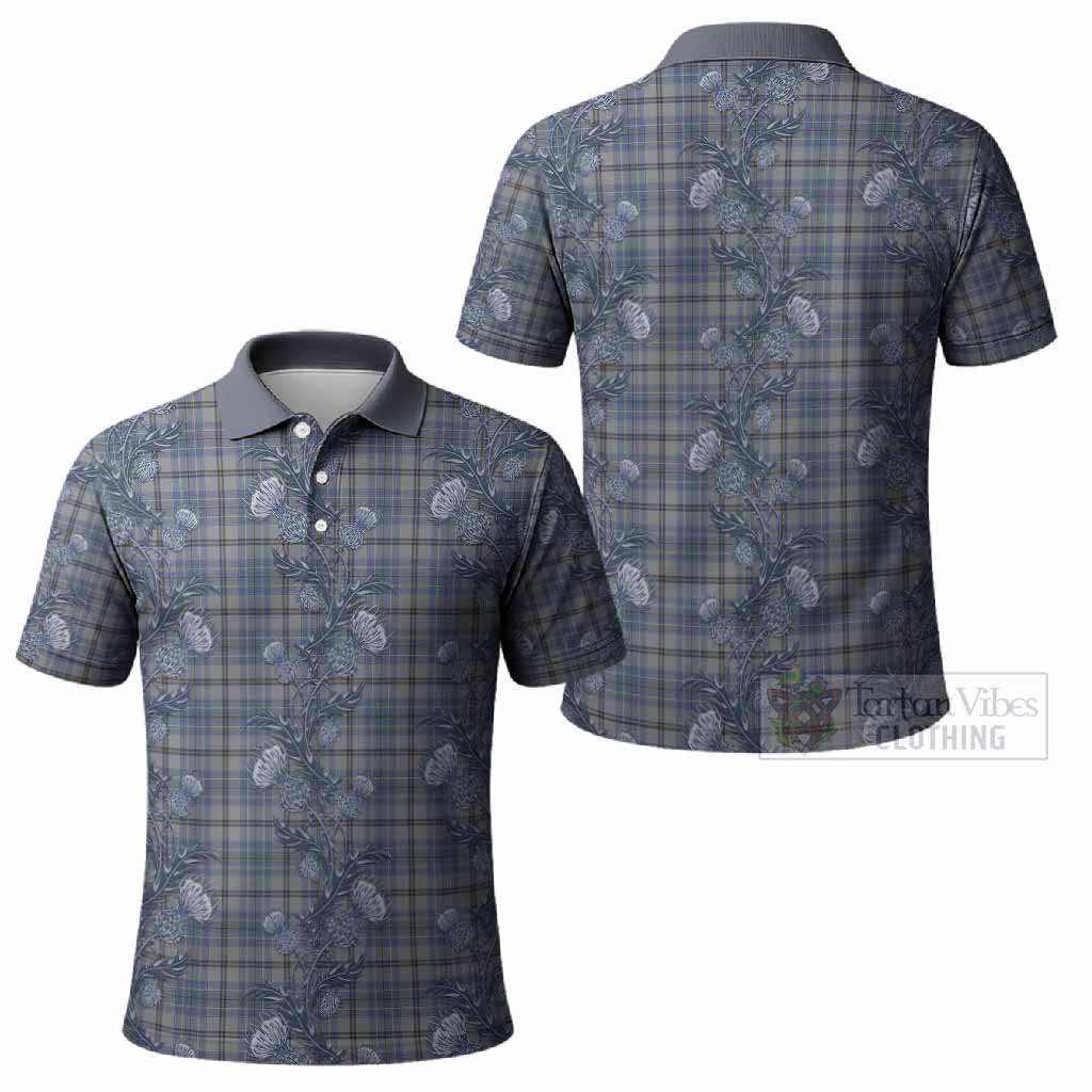 Tweedie Tartan Polo Shirt Seamless Scottish Thistle Flowers