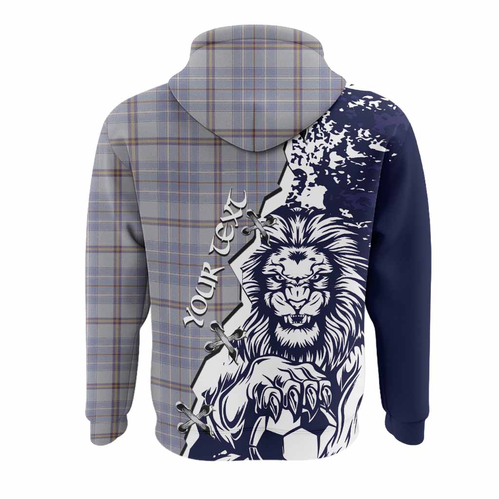 Tweedie Tartan Scottish Hoodie Angry Lion With Soccer Ball Style