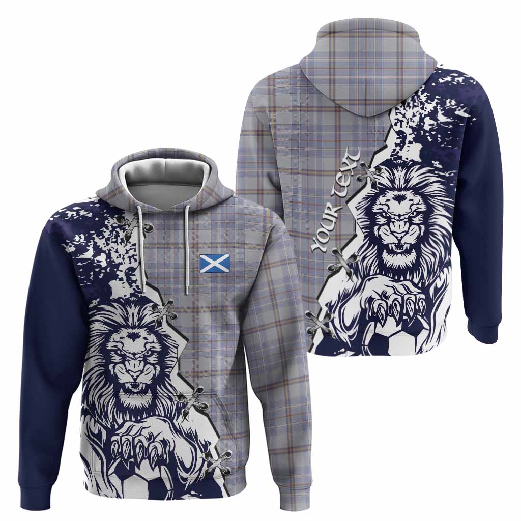 Tweedie Tartan Scottish Hoodie Angry Lion With Soccer Ball Style