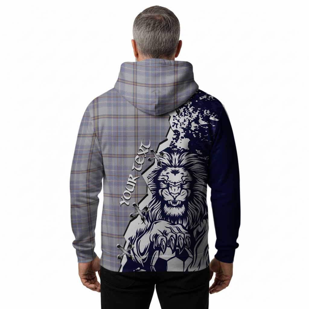 Tweedie Tartan Scottish Hoodie Angry Lion With Soccer Ball Style