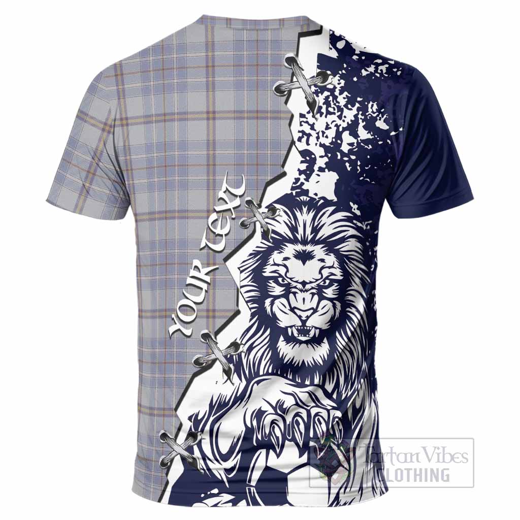 Tweedie Tartan Scottish T-Shirt Angry Lion With Soccer Ball Style