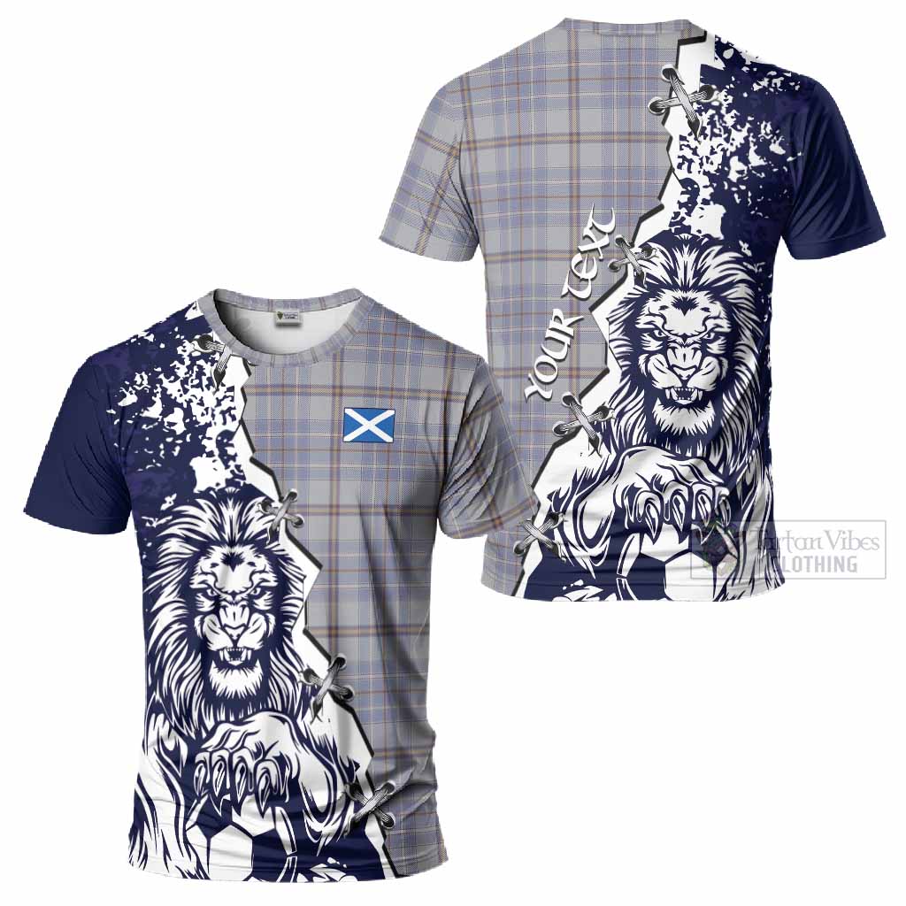 Tweedie Tartan Scottish T-Shirt Angry Lion With Soccer Ball Style