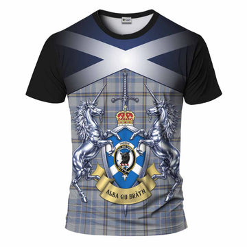 Tweedie Tartan T-Shirt Alba Gu Brath Unicorn Crest