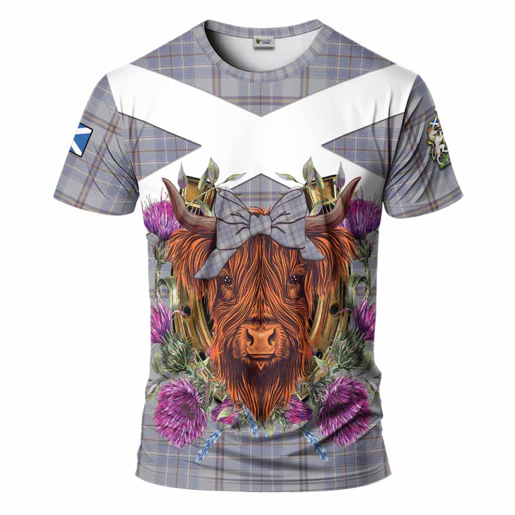 Tweedie Tartan T-Shirt Scottish Thistle Heilan Coo
