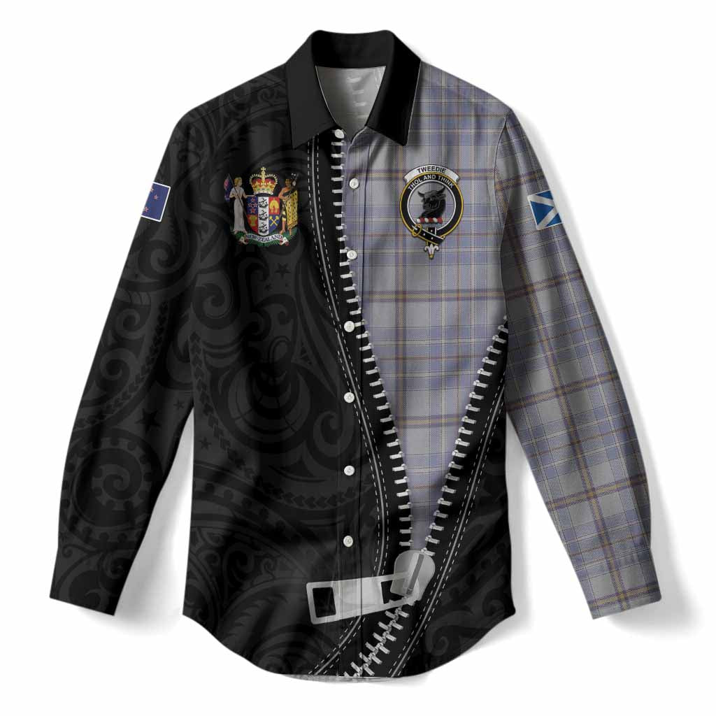Tweedie Tartan Women Casual Shirt New Zealand Pattern Unique Zipper Stylized