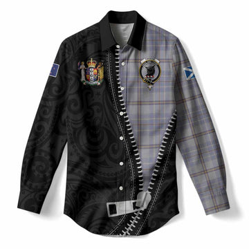 Tweedie Tartan Women Casual Shirt New Zealand Pattern Unique Zipper Stylized