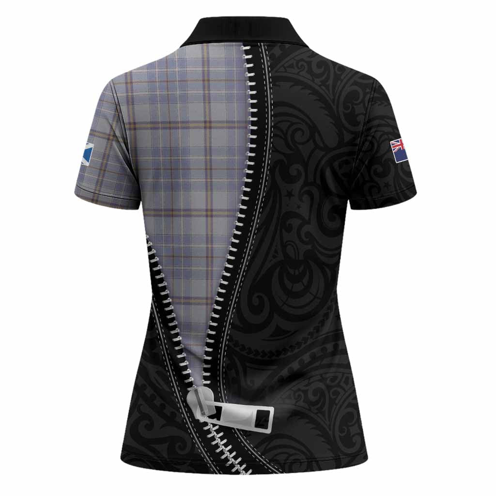 Tweedie Tartan Women Polo Shirt New Zealand Pattern Unique Zipper Stylized