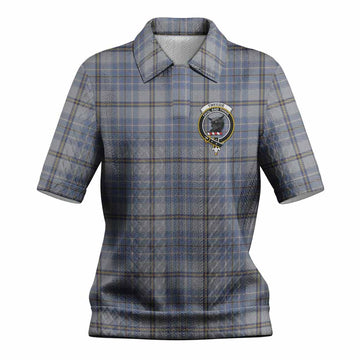 Tweedie Tartan Women’s Polo Sweater Top with Family Crest