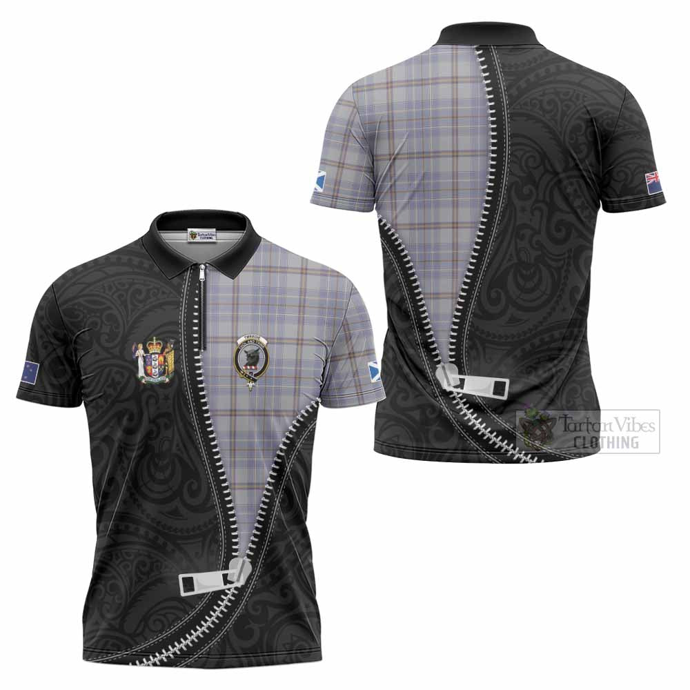 Tweedie Tartan Zipper Polo Shirt New Zealand Pattern Unique Zipper Stylized