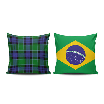 (Customer's Request) Monteith Tartan Pillow Cover with Brazil Flag