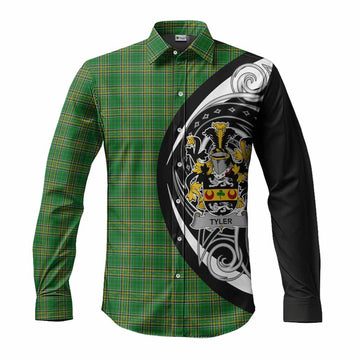 Tartan Vibes Clothing Tyler Irish Clan Long Sleeve Button Shirt Celtic Circle Style