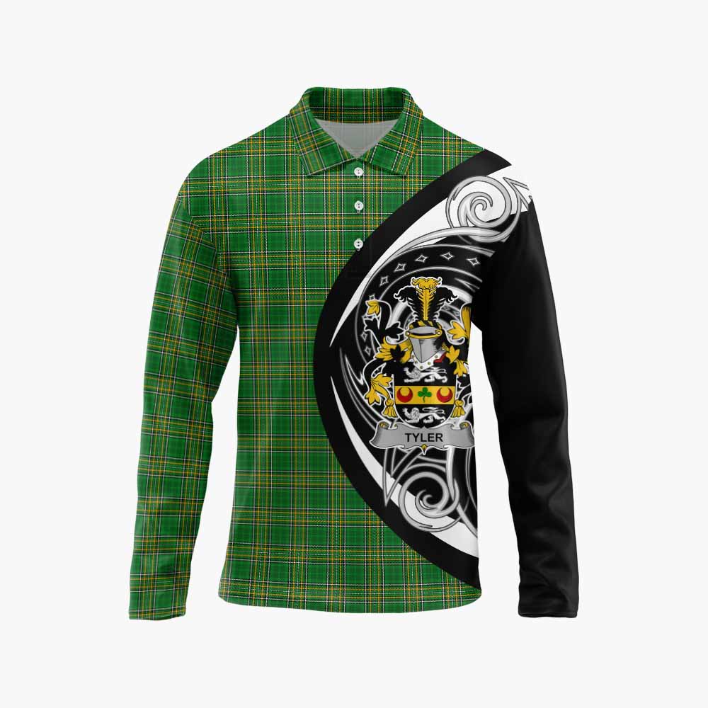 Tyler Irish Clan Long Sleeve Polo Shirt Celtic Circle Style Unisex - Tartan Vibes Clothing