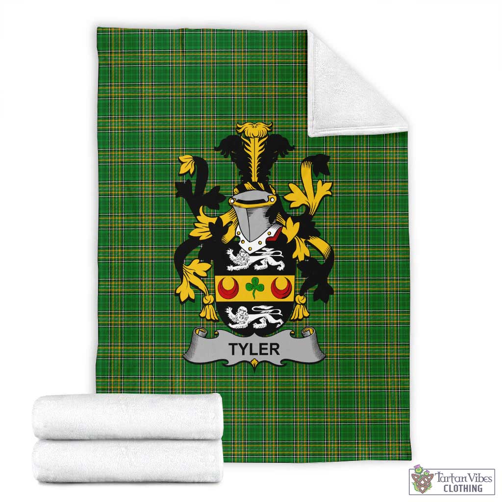 Tyler Irish Clan Tartan Blanket with Coat of Arms X-Large 59 x 79 inches 150 x 200 cm - Tartan Vibes Clothing